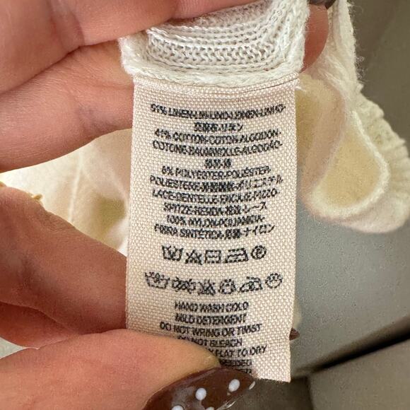 Free People Lace Road Linen Cotton Pullover Size M - Picture 7 of 7